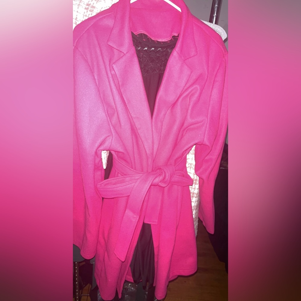 Pink Trench/wrap jacket